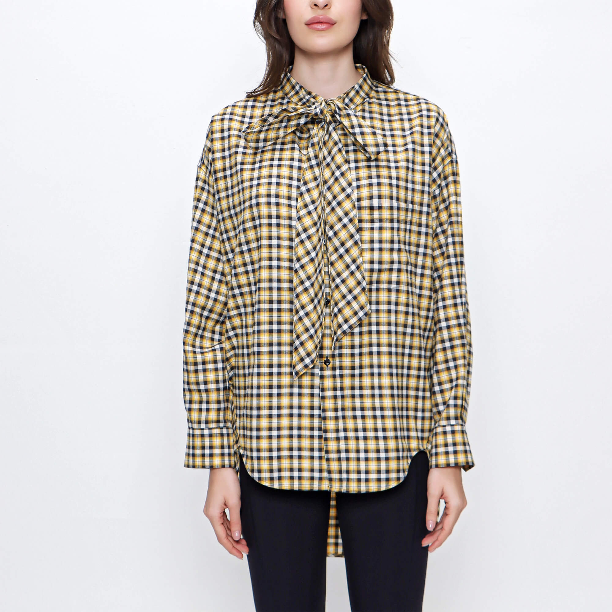 Balenciaga - Yellow Plaid New Swing Shirt 